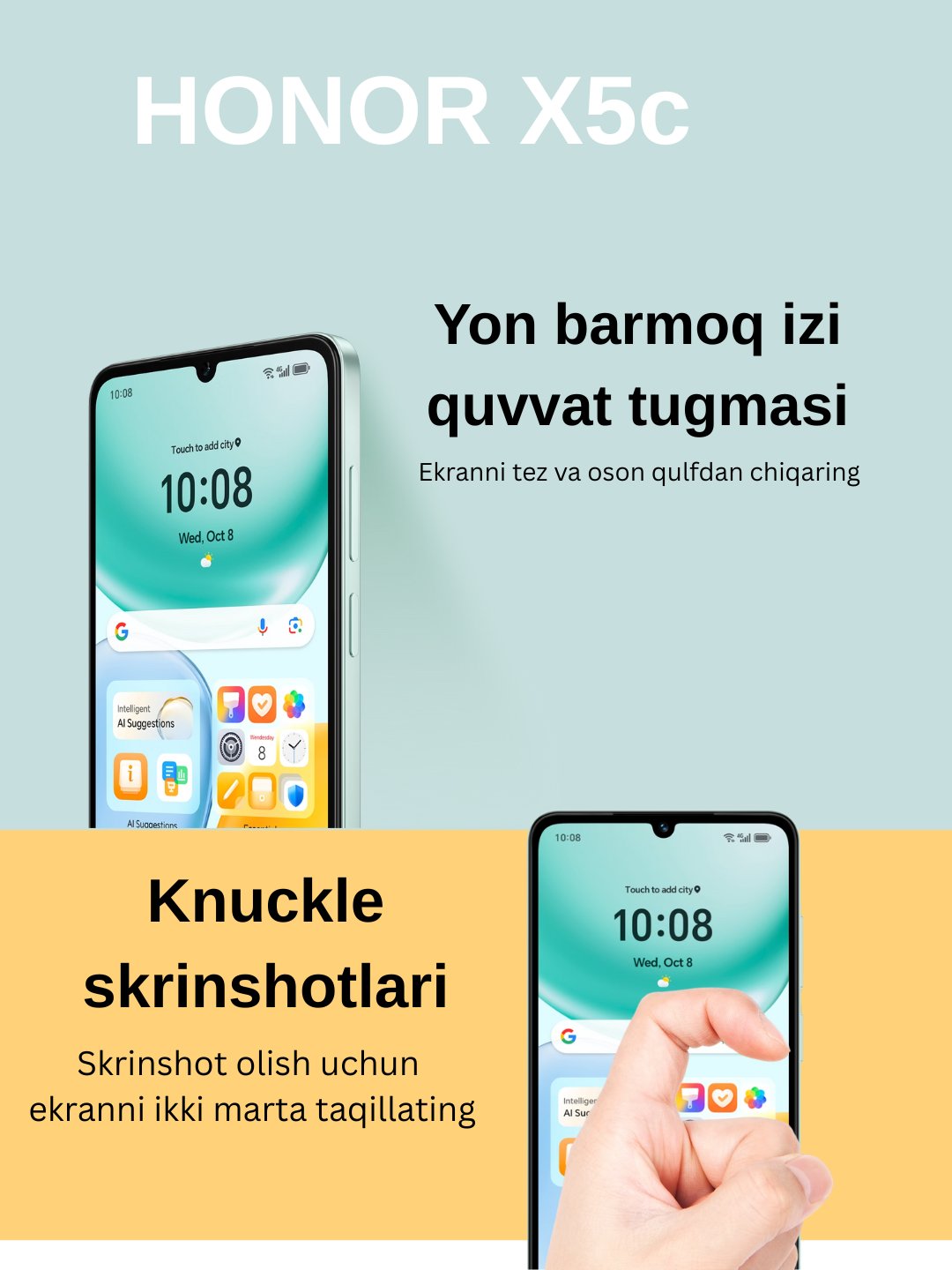 Смартфон Honor X5C Plus Global 4+(4)/128 ГБ, динамический дисплей, Magic Capsule, официальная гарантия, синий — фото 1