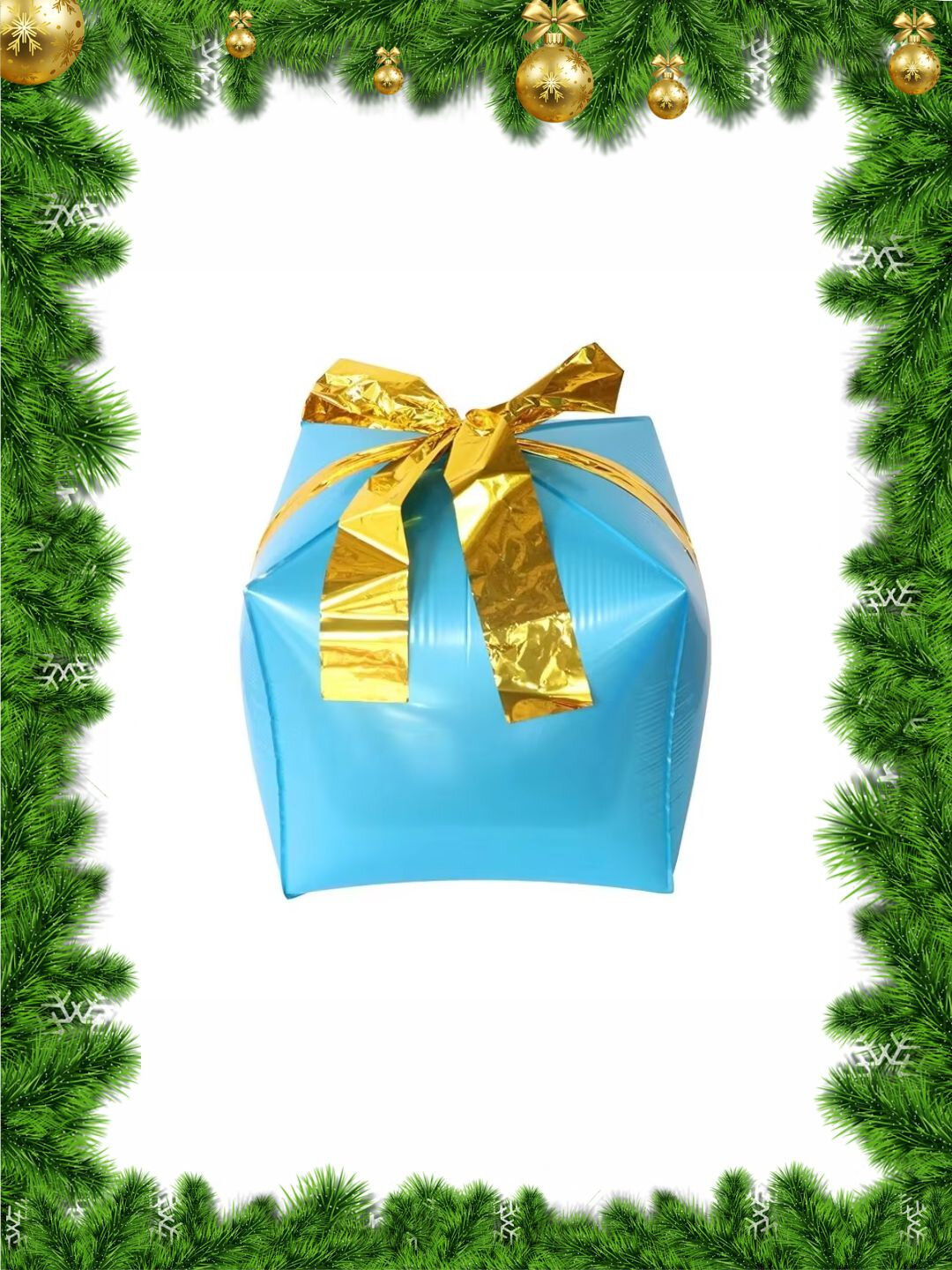 Новогодние украшения, воздушные шары, Олени, Дед Мороз - Бирюзовый