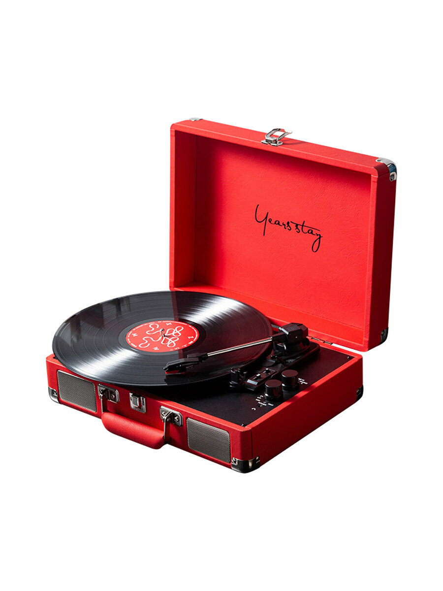 Проигрыватель виниловых пластинок Years Stay Vinyl Record Player In Suitcase (HY-T01) Chinese Red