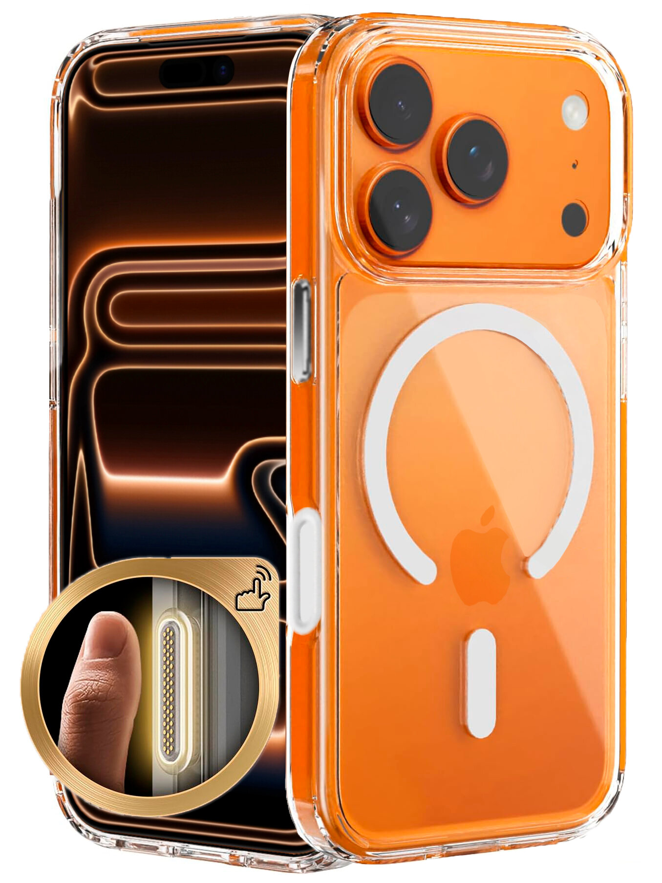 ZAZPOL Чехол прозрачный для iPhone 17 Pro Max/ айфон 17 про макс магнитный, совместимый с MagSafe (магсейф), противоударный