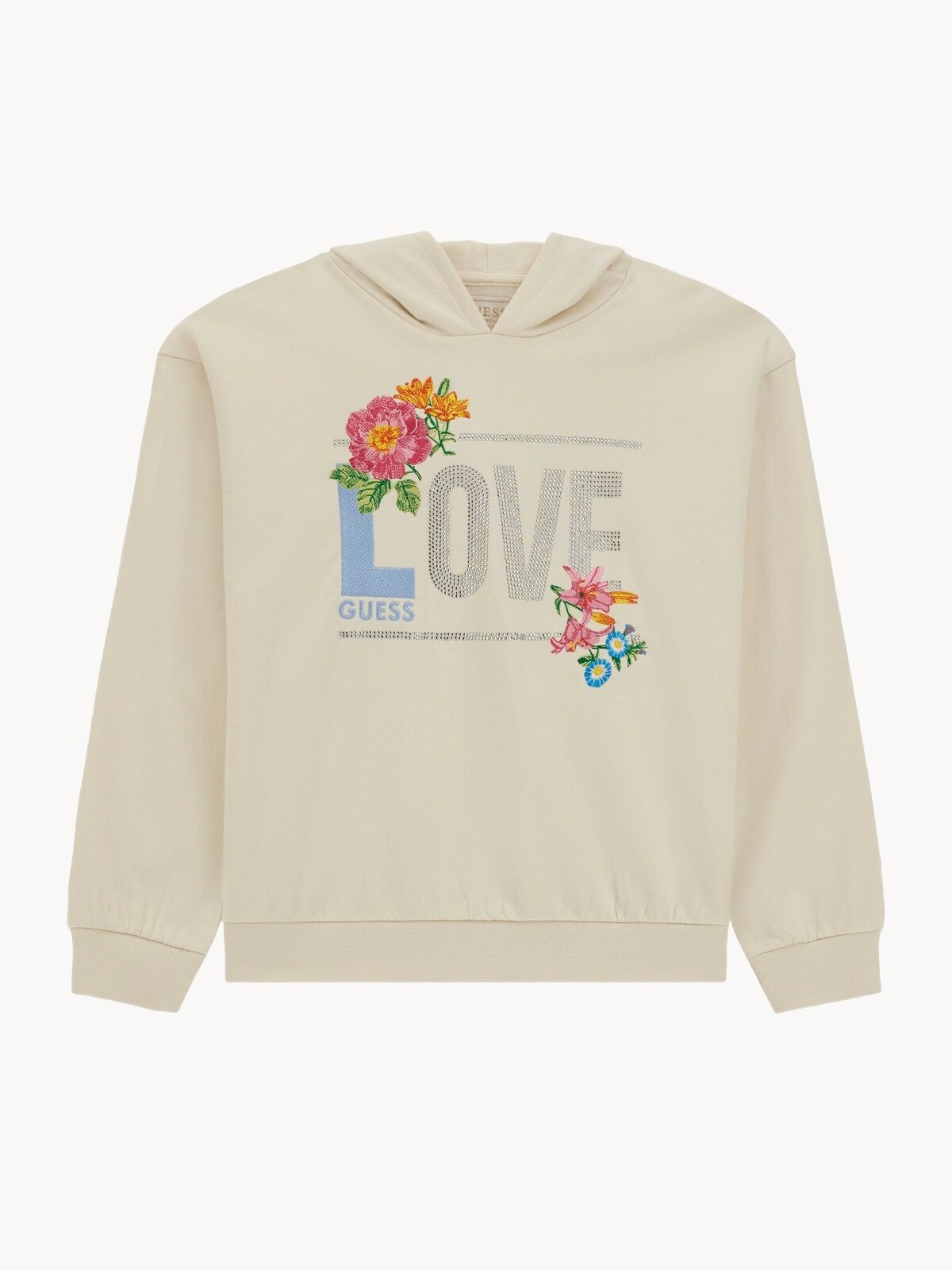 Худи GUESS, размер 12 лет, кремовый/белый