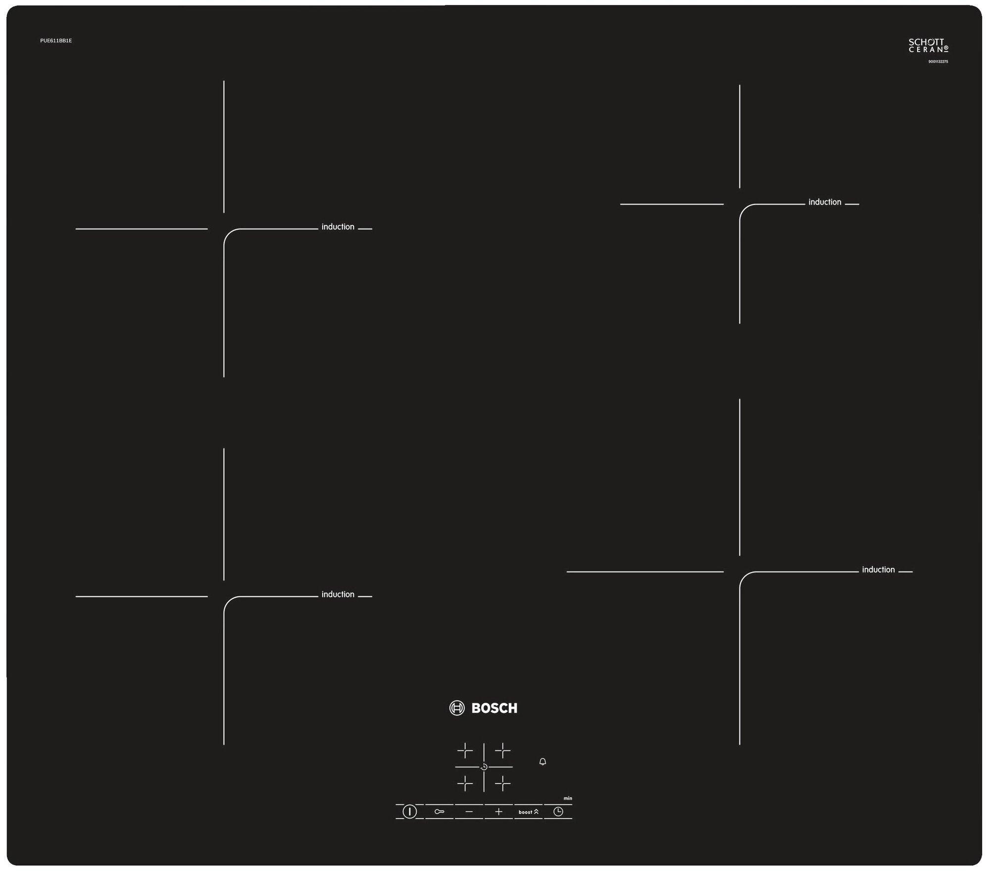 Встраиваемая индукционная варочная панель BOSCH Serie|4 PUE611BB1E