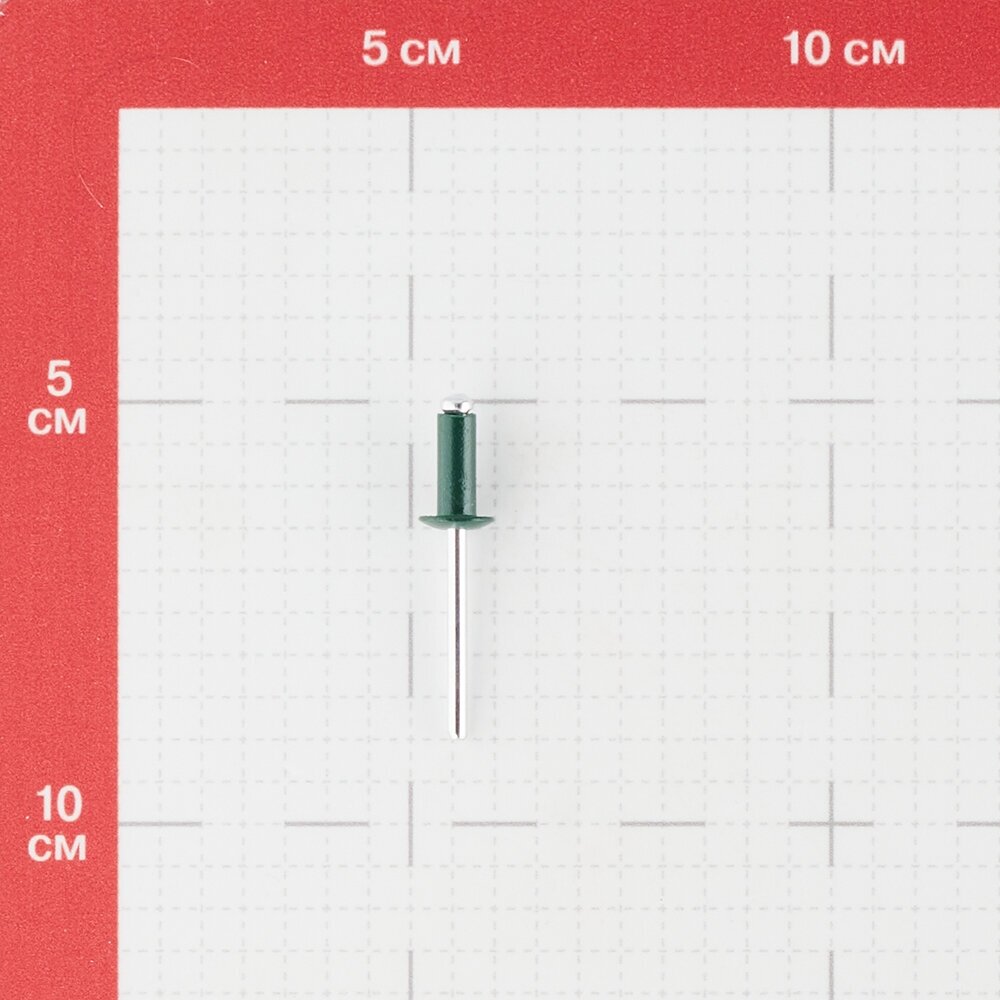 Заклепка вытяжная 4,8х12 мм, цвет RAL 6005 тёмно-зелёный (100шт) - фотография № 5