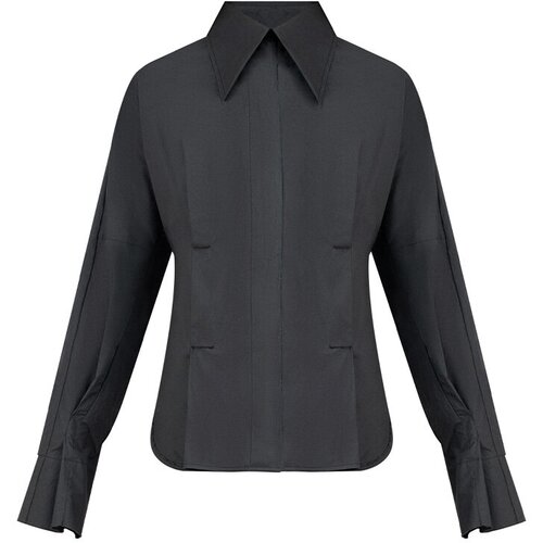 Рубашка  Alessandra Marchi, классический стиль, прилегающий силуэт, размер 44, черный