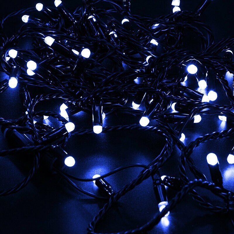 Гирлянда электрогирлянда новогодняя светодиодная уличная 100 LED Neon-Night Нить 10м без шнура питания, синее свечение
