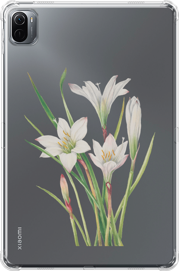 Противоударный силиконовый чехол для планшета Xiaomi Mi Pad 5/5 Pro 11.0 White lily