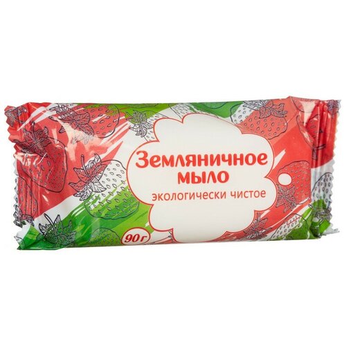 Мыло туалетное твёрдое 90г Земляничное Банное, 15 уп