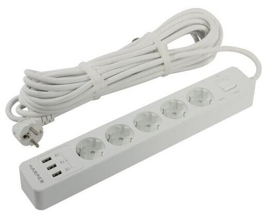 фото Сетевой фильтр Harper UCH-510 White