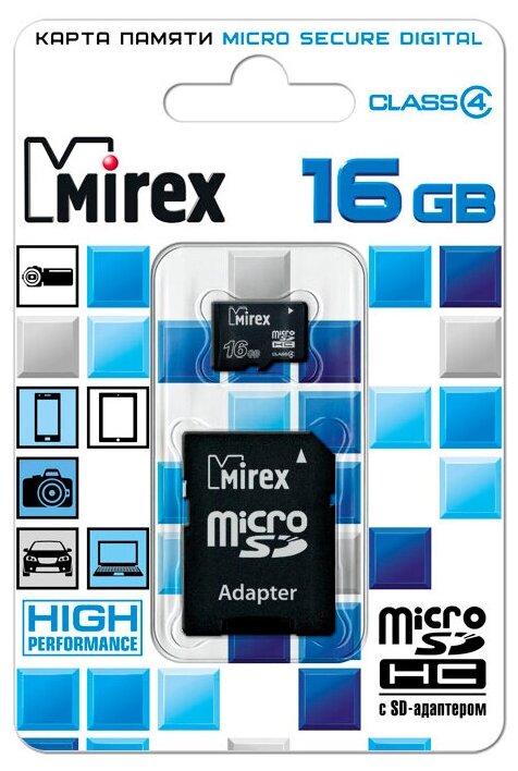 Карта памяти MIREX Micro SDHC 4GB - фото №2