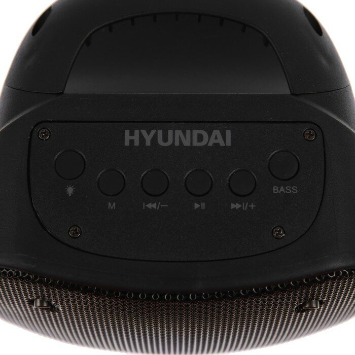 Hyundai Портативная колонка Hyundai H-PS1005, 20Вт, BT, microSD, USB, AUX, FM, 1800мАч, черная