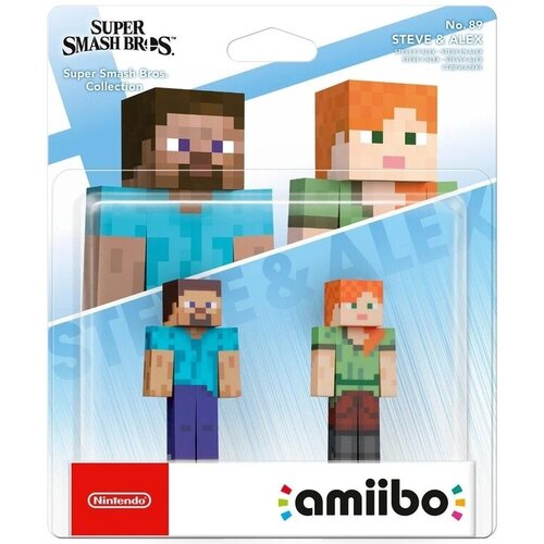 Фигурка Amiibo Super Smash Bros. - Minecraft (Steve & Alex №89) новые животные пересечение игра карта [олень] аниме персонажи новые горизонты совместимы с переключателем lite wii u и новые 3ds