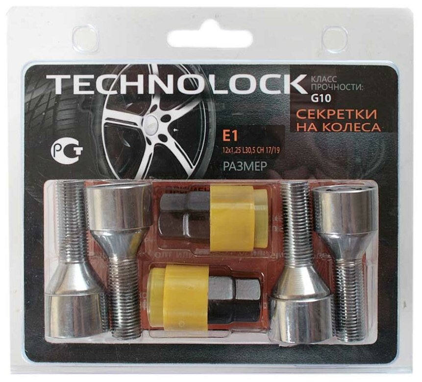 Болты секретные TECHNOLOCK E1 M12x1.25 L30.5 комплект TL-E1