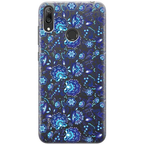 фото Ультратонкий силиконовый чехол-накладка clearview для huawei y7 (2019) с 3d принтом "gzhel" gosso
