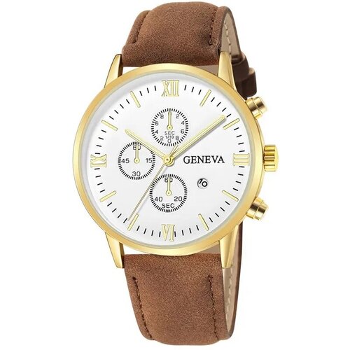 Наручные часы Geneva Geneva 28150, белый, коричневый geneva geneva hot casual student watch double layer three eye plastic mesh belt symphony watch