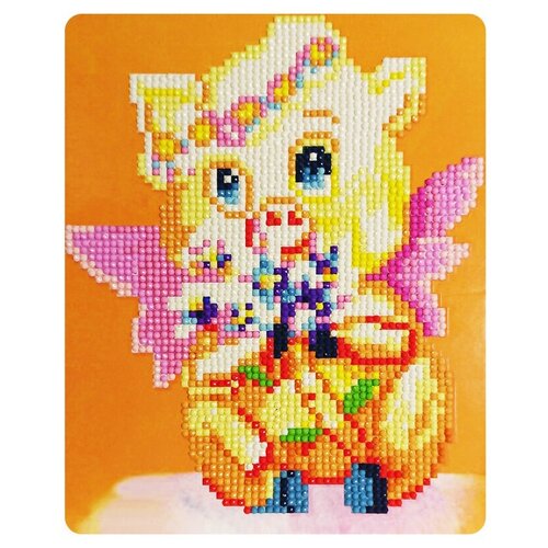 Алмазная мозаика Color KIT «Милая хрюшка» (Полная выкладка, 21х17 см, круглые непрозрачные стразы)