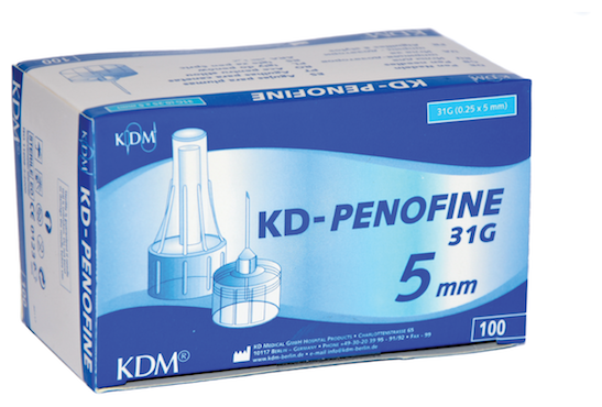 Иглы для шприц-ручек KD-PENOFINE 31G (0.25mm) 5mm 100шт