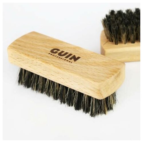 Щетка мини для обуви Guin, натуральная, темная щетина, ручка бук, 100*36*16