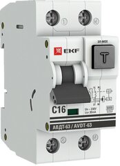 Дифференциальный автомат АВДТ-63 16А-30мА (характеристика C, эл-мех, тип АС) 6кА EKF PROxima