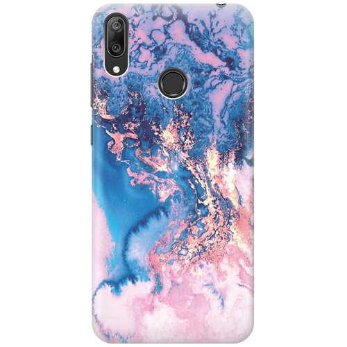 фото Cиликоновый чехол на huawei y7 prime (2019) / хуавей у7 прайм 2019 с принтом "blue marble" gosso