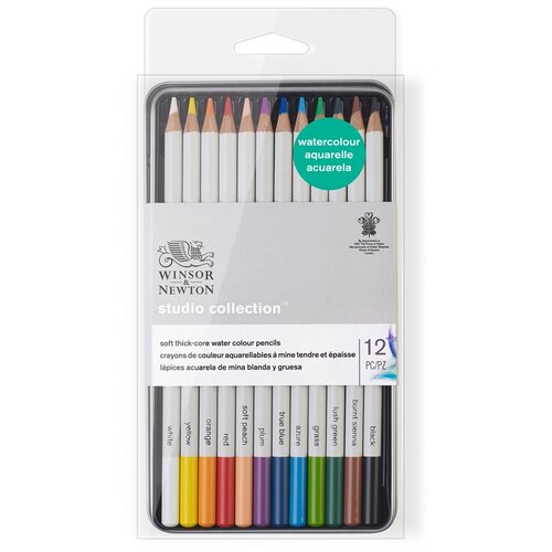 Winsor &Newton Набор акварельных карандашей 12 цветов, мет. коробка sela