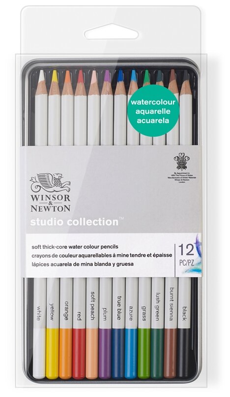 Набор акварельных карандашей Winsor&Newton, 12цв., метал. коробка