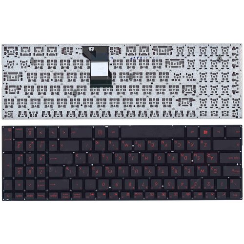 Клавиатура для ноутбука Asus N541, N501 черная, шрифт красный, с подсветкой клавиатура для ноутбука asus g501 g501j g501jw g501v g501vw n501 n501j n501jw n501v черная красные кнопки с подсветкой