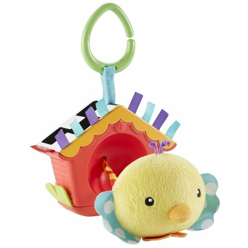 Подвесная игрушка Fisher-Price Птичка (DFP95), желтый/красный mattel fisher price развивающая игрушка птичка