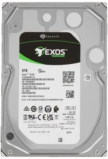 Жесткий диск Seagate Exos 7E10 enterprise ST8000NM017B 3.5" 8.0Tb SATA 6Gb/s 7200rpm 256MB