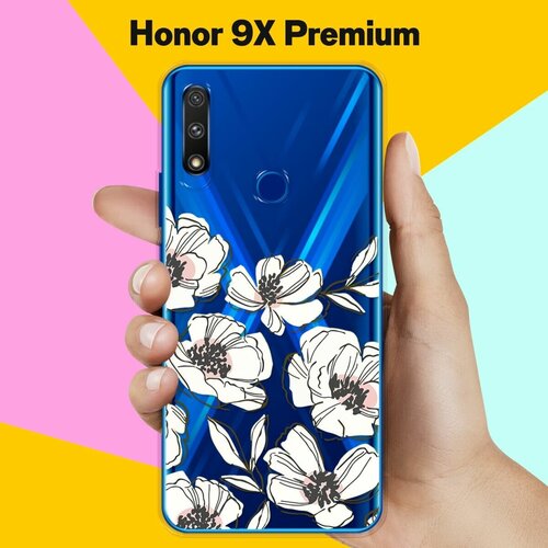 Силиконовый чехол Цветы на Honor 9X Premium силиконовый чехол на honor 9x хонор 9x цветы ван гога