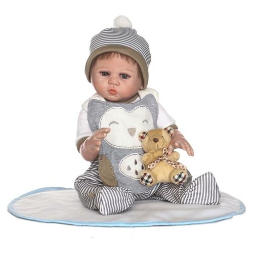 Полностью Силикон-Виниловая Кукла Реборн Мальчик 50см