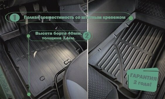 Коврики салона резиновые SRTK 3D Standart для Lada (ВАЗ) Granta 1118/2190 SD/HB/UN/LIFT/CR (2011-)