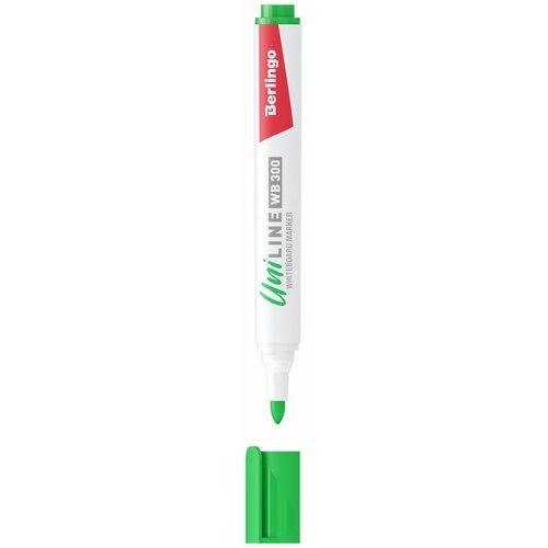 Маркер для белых досок Berlingo Uniline WB300, зеленый, пулевидный, 3мм