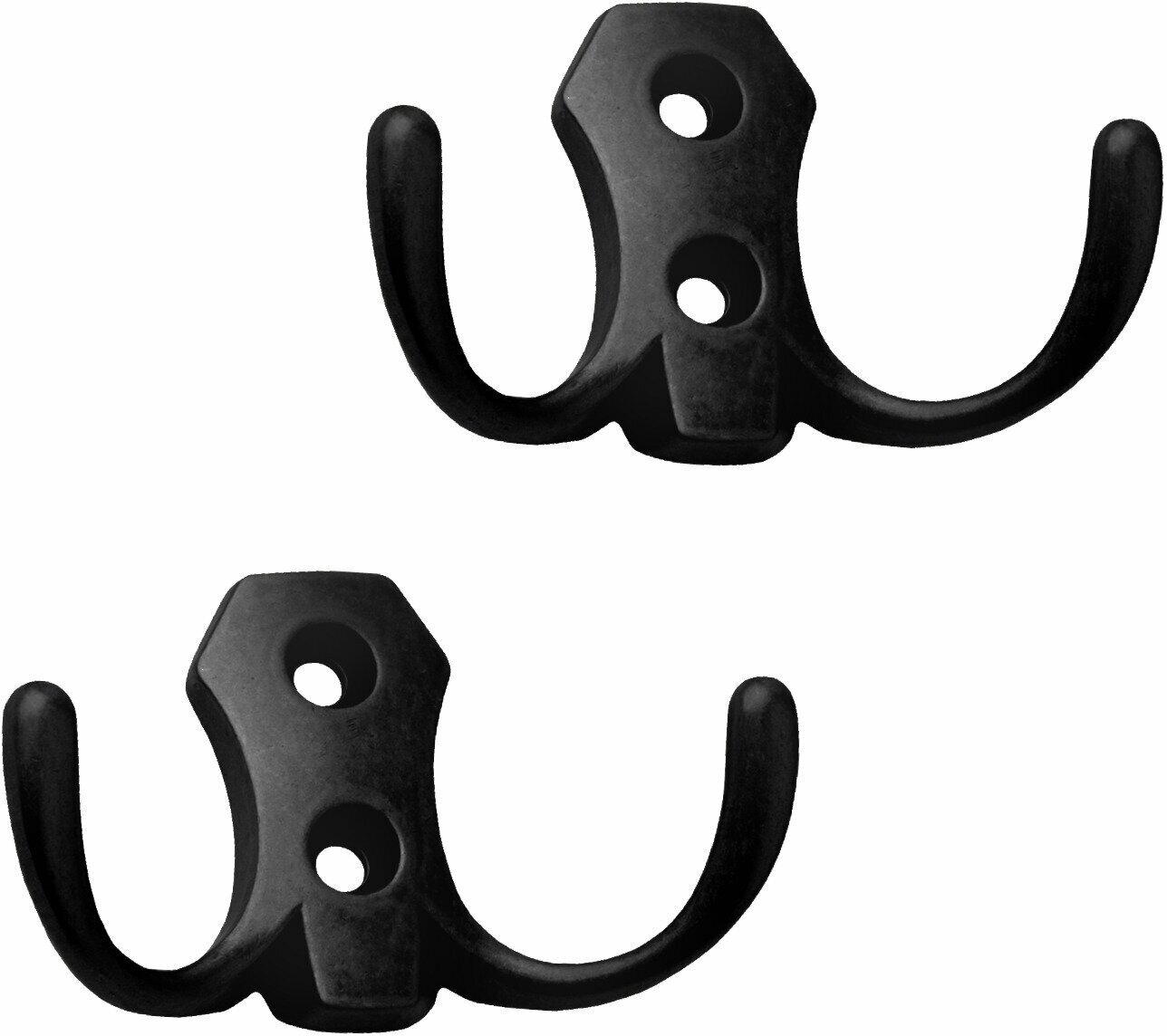 крючок 2-х рожковый BRANTE ЦАМ чёрный - фото №2