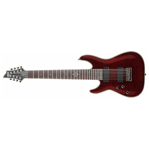 фото Schecter damien elite-8 cred l/h гитара электрическая, 8 струн, крепление грифа: на болтах;