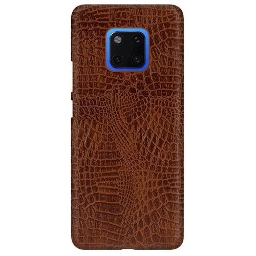 фото Чехол-панель mypads для huawei mate 20x тонкий задний бампер на пластиковой основе с отделкой под кожу крокодила коричневый