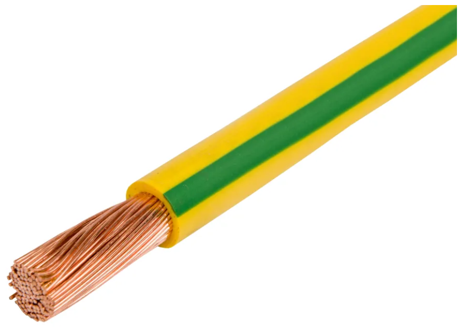 Провод электрический ПуГВ 1х10 мм2 Зелено-желтый, 10м - фотография № 2