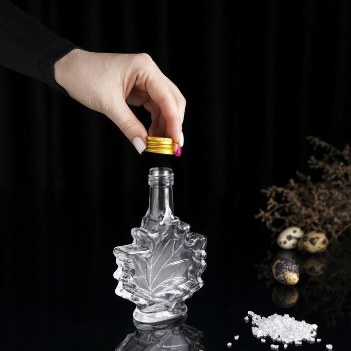 Бутыль стеклянная для соусов и масла «Клён», 100 мл, 10×3,5×14 см (1шт.) - фотография № 8