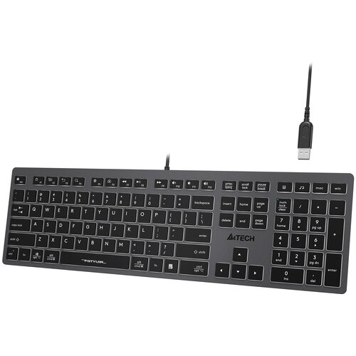 Клавиатура A4Tech Fstyler FX60H серый USB slim LED FX60H GREYWHITE 502900₽