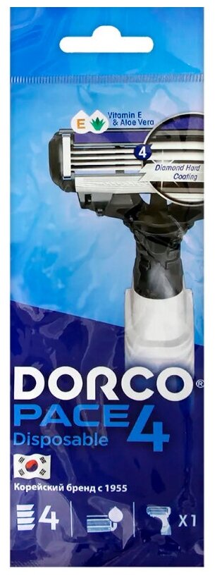 Dorco Станок для бритья мужской Pace 4 Disposable одноразовый FRA100