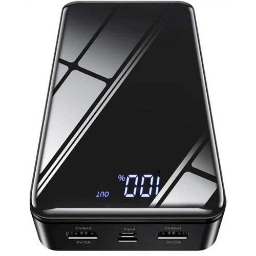 Универсальный внешний аккумулятор Power Bank 30000mAh2xUSB LED дисплей Зеркальная поверхностьЧерный 329000₽