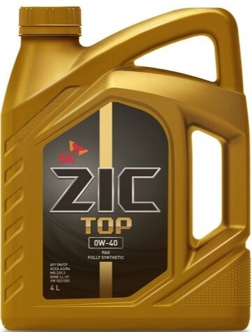 Моторное масло Zic TOP 0W-40 синтетическое 4 л