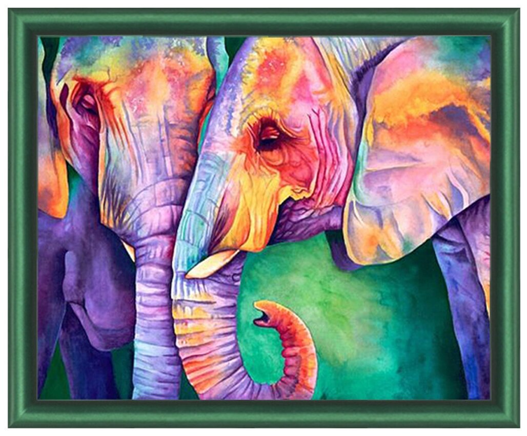 Картина стразами "Мудрость слонов" (АЖ-1385)