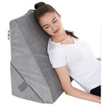 Треугольная клиновидная кресло подушка Клин под спину для чтения, сидения, лежания на кровать гэрб - изображение