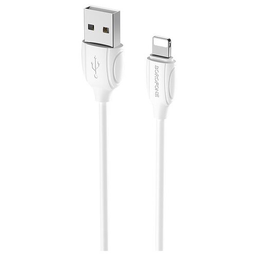 Кабель Borofone USB - Lightning (BX19), 1 м, 1 шт., белый кабель borofone bx19 usb to apple lightning 1m black