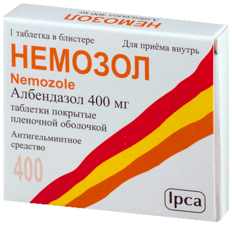Немозол таб. п/о плен., 400 мг, 1 шт.