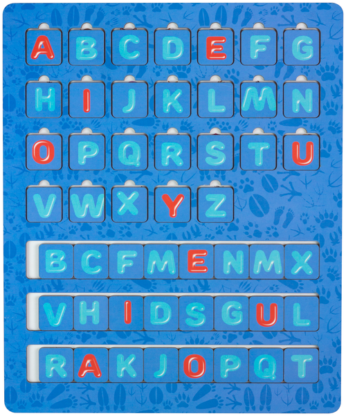 Рамка-вкладыш Сибирские игрушки Алфавит английский Животные (73104), 28.5х35.2х0.9 см, голубой