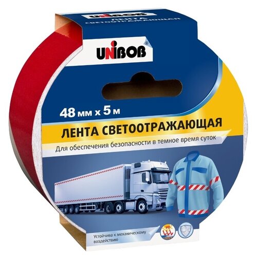 Лента UNIBOB 371123, 48 мм x 5 м клейкая лента разметочная unibob 371123 матовая 48 мм x 5 м прозрачная основа