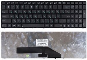 Клавиатура для ноутбука Asus K50, K50C, K51, K60, K61, P50, K70, F52, X5DIJ, PRO5DIJ черная, с рамко