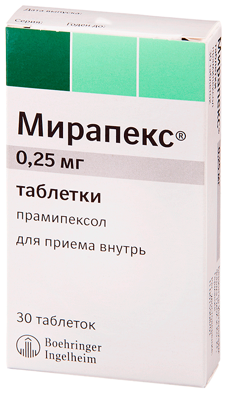Мирапекс таб., 0,25 мг, 30 шт.
