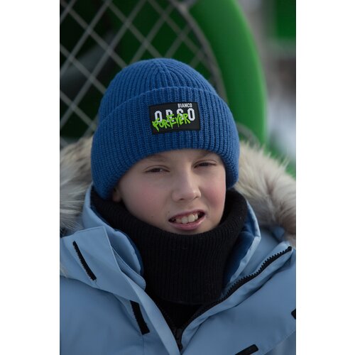 фото Шапка бини orso bianco, размер 56, синий